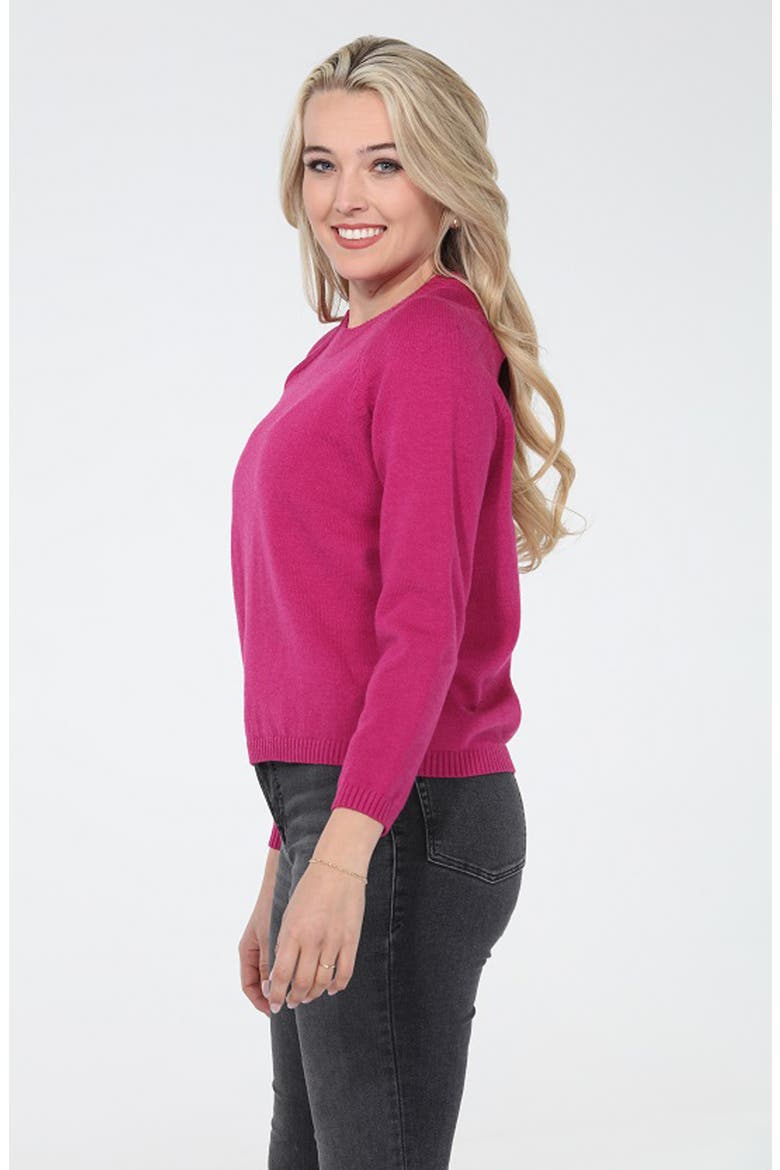 Shoulder Zip Crewneck Sweater, Alternate, color, FUCHSIA