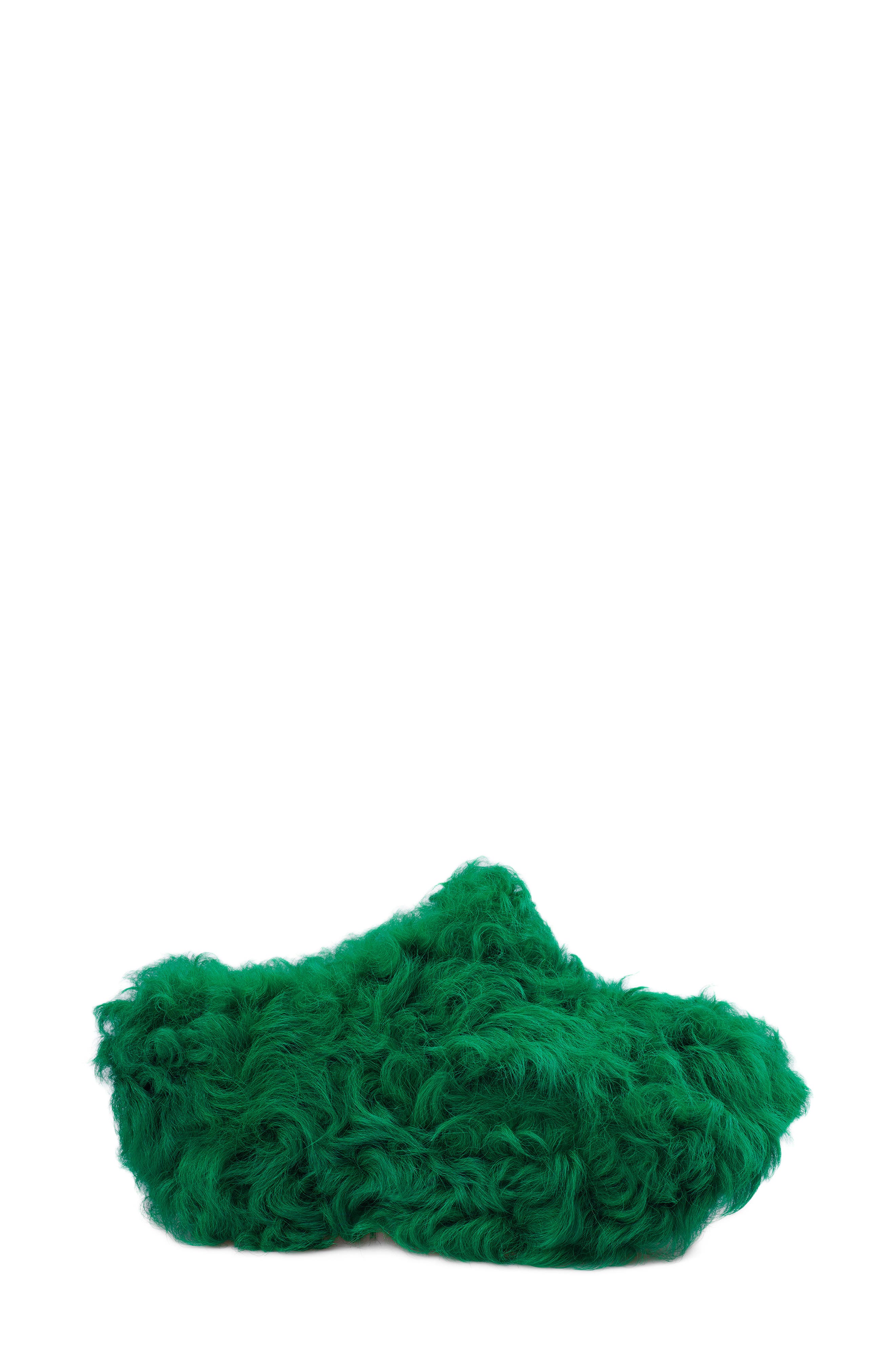Fauna Genuine Shearling Platform Clog Slipper, Alternate, color, GREEN