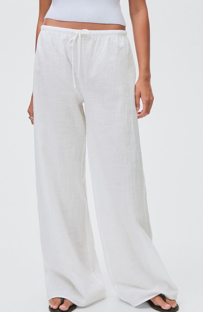 MANGO TEEN Organic Cotton Pants, Main, color, Off White