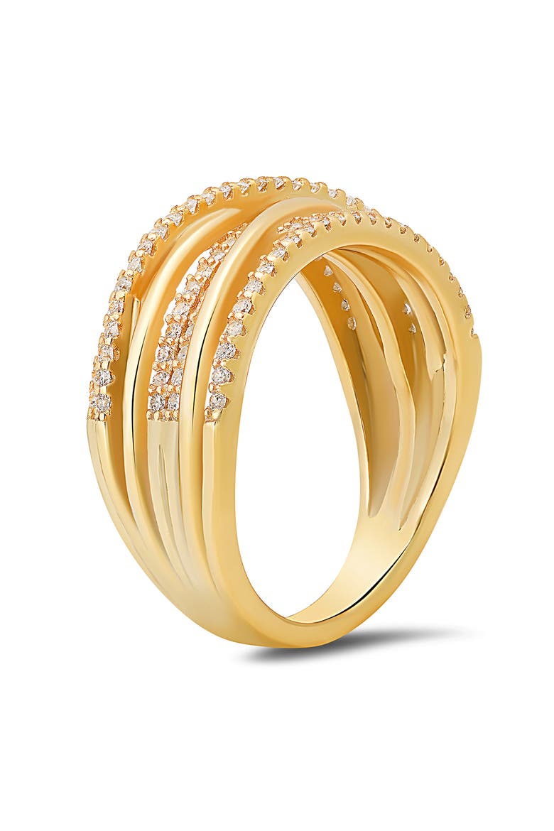 Crossover Cubic Zirconia Ring, Alternate, color, GOLD