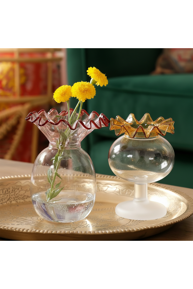 Nanjing  Borosilicate Glass Vase 2 Pcs Set, Alternate, color, White