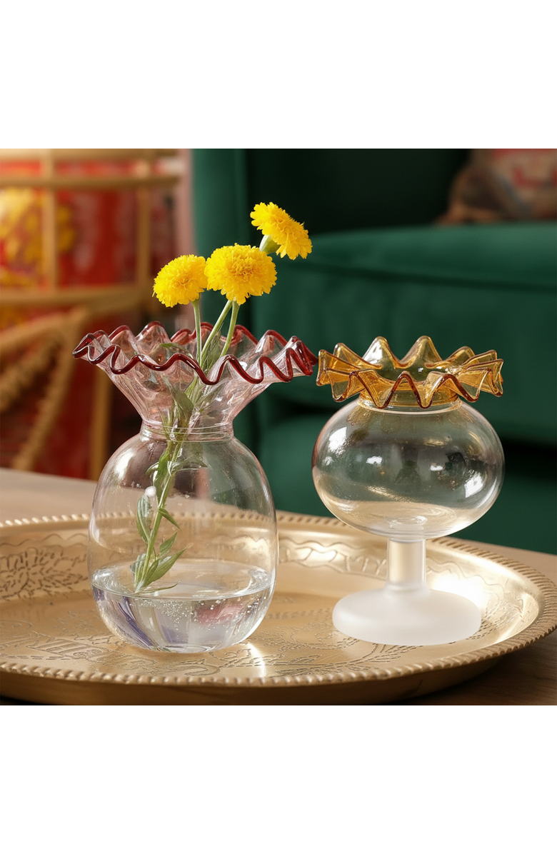 Zsa Zsa Zsu Nanjing  Borosilicate Glass Vase 2 Pcs Set, Alternate, color, White