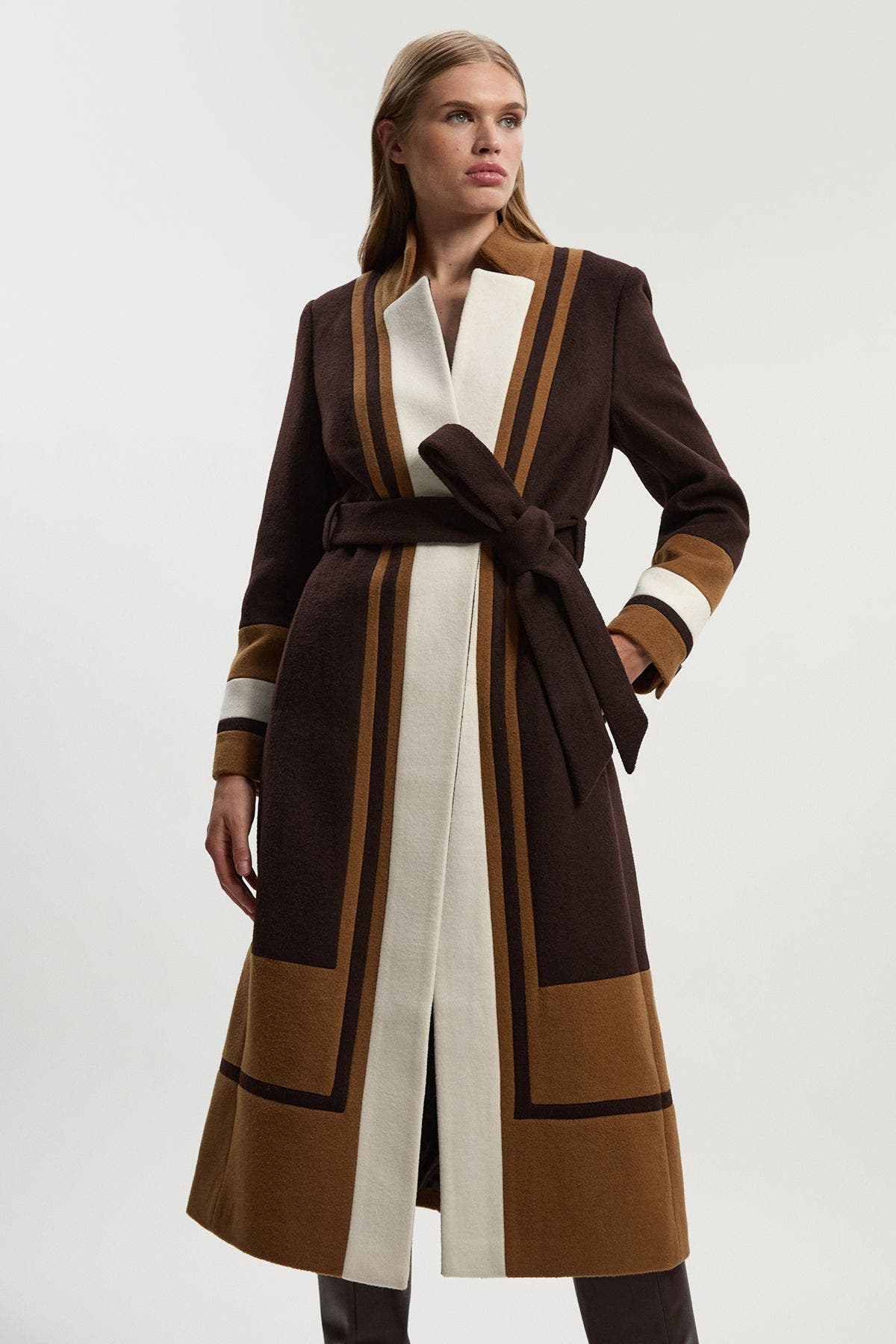 Brushed Wool Belted Midi Coat - image 2