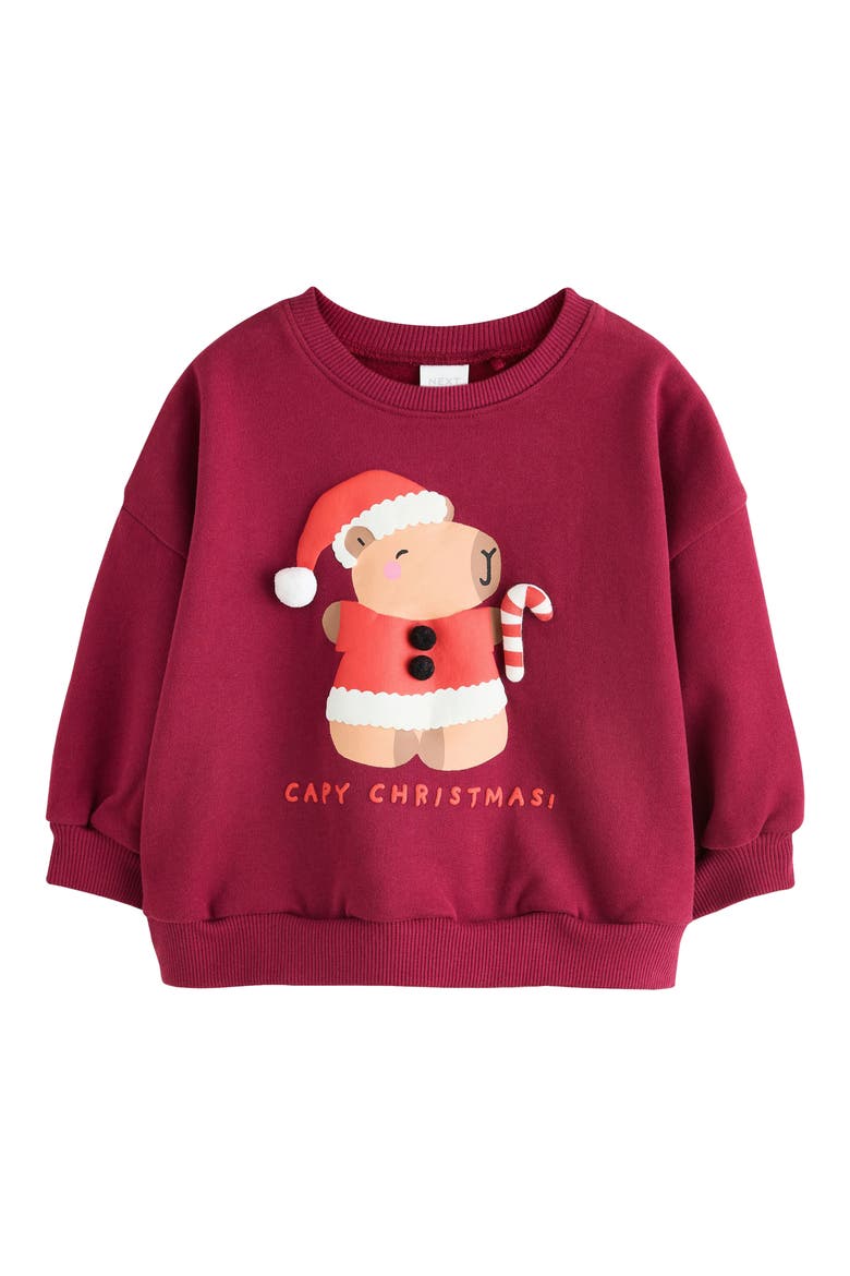 Kids' Festive Graphic Print Sweatshirt, Main, color, RED