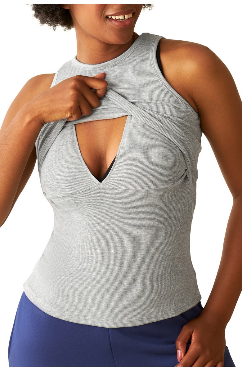 KindredBravely Maternity Ribbed Racerback Nursing Tank, Alternate, color, Grey Heather