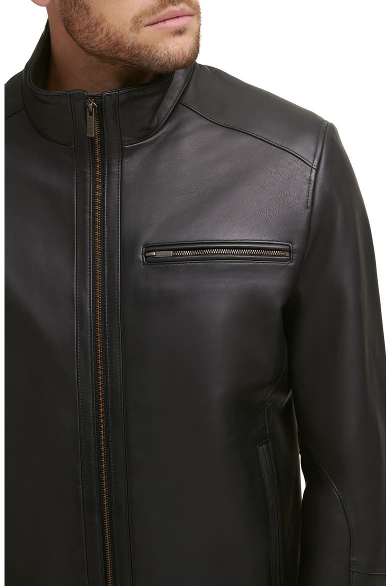 Classic Leather Moto Jacket, Alternate, color, BLACK