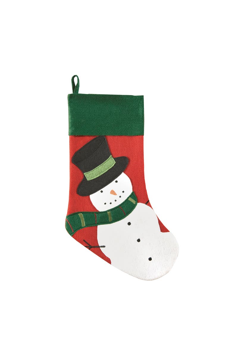 Snowman Stocking, Main, color, Red