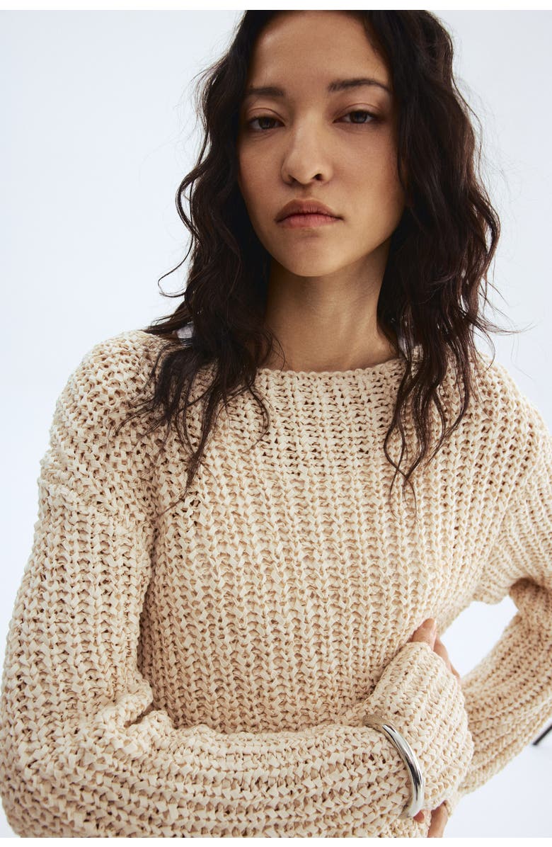 H&M Boat-neck Jumper, Alternate, color, Light Beige
