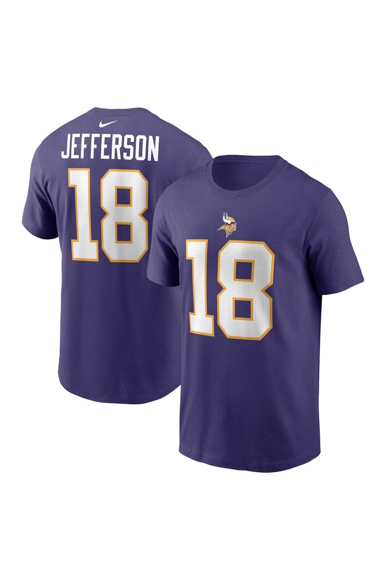 Men's Nike Justin Jefferson Purple Minnesota Vikings Classic Player Name & Number T-Shirt, Main, color, Purple