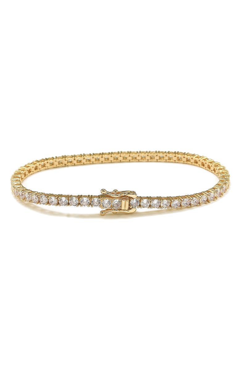 SUZY LEVIAN Yellow Gold Plated Sterling Silver CZ Tennis Bracelet, Alternate, color, 