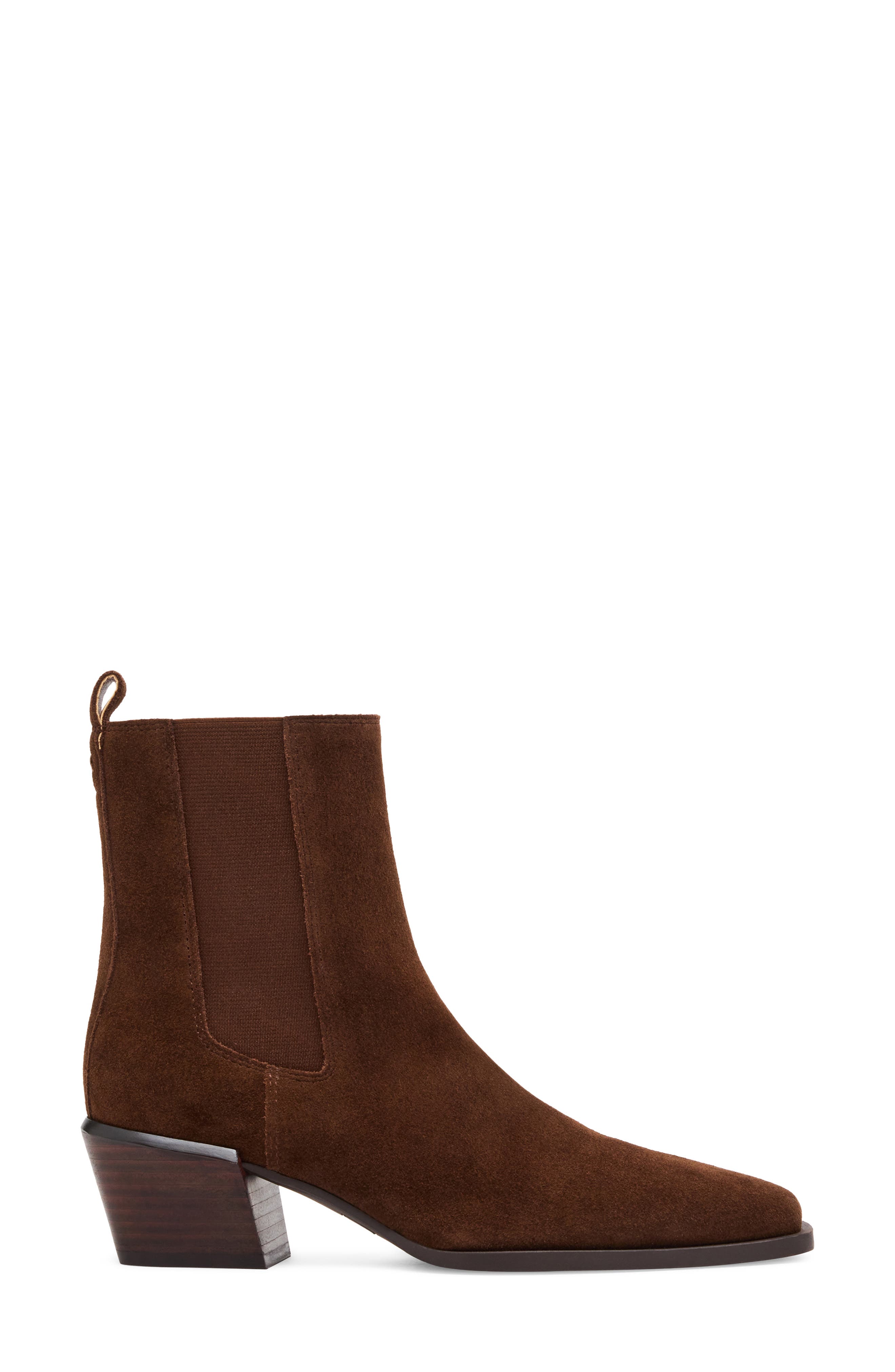 Dusi Leather Chelsea Bootie, Alternate, color, CHOCOLATE SUEDE
