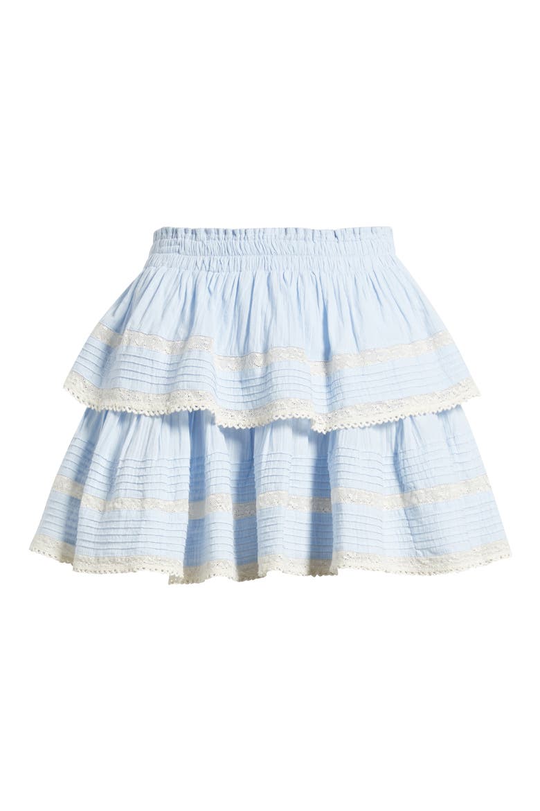 Tiered Ruffle Cotton Miniskirt, Main, color, CHAMBRAY SKY