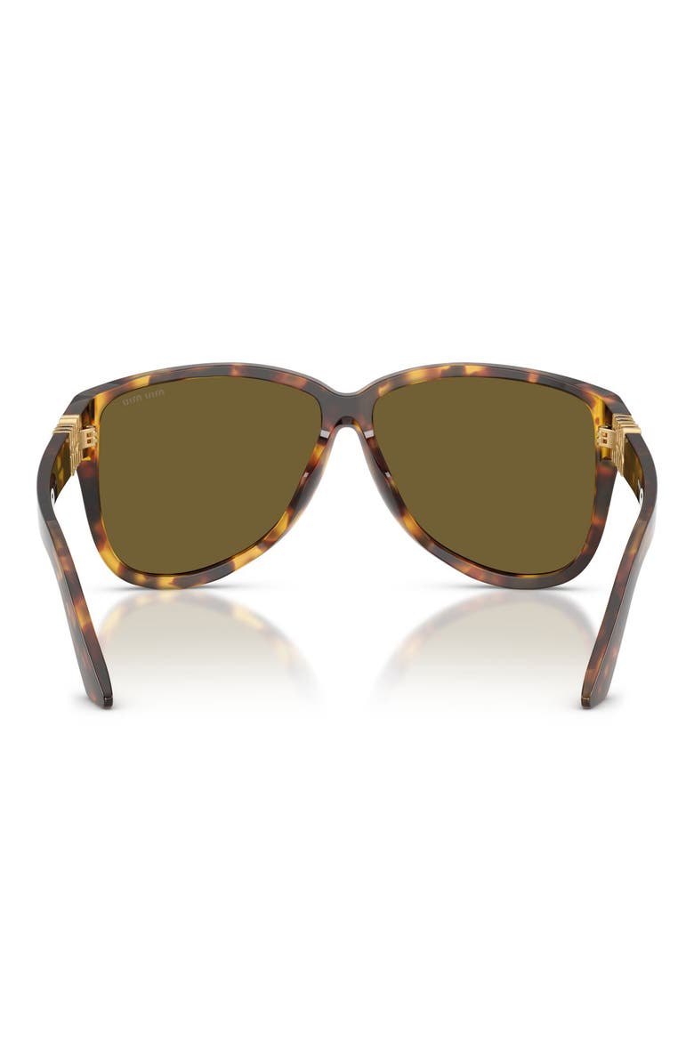 61mm Oversize Pilot Sunglasses, Alternate, color, HONEY HAVANA / DARK BROWN