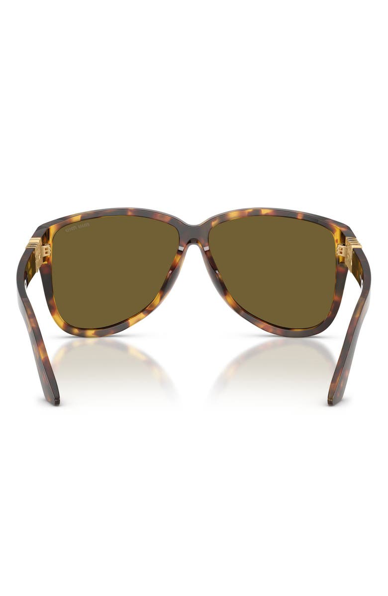 Miu Miu 61mm Oversize Pilot Sunglasses, Alternate, color, Honey Havana / Dark Brown