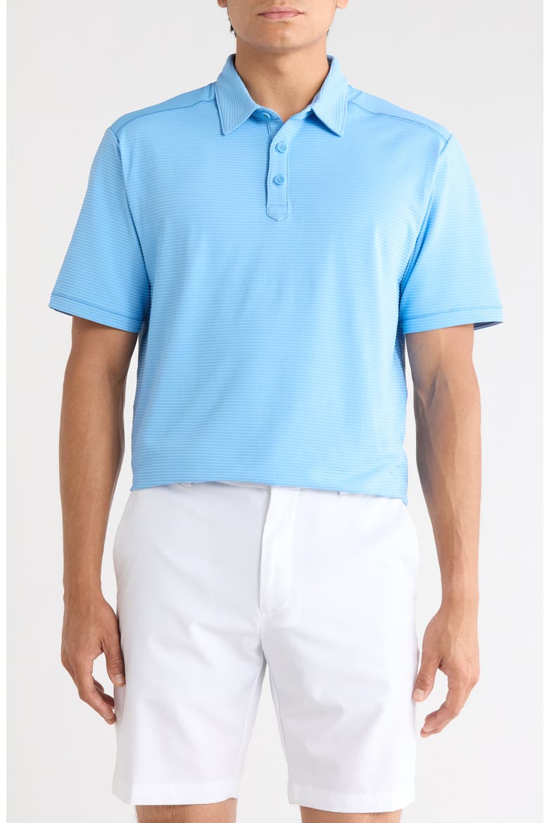 Costa Wave Seersucker Stripe IslandZone® Polo, Main, color, BLUE ISLES