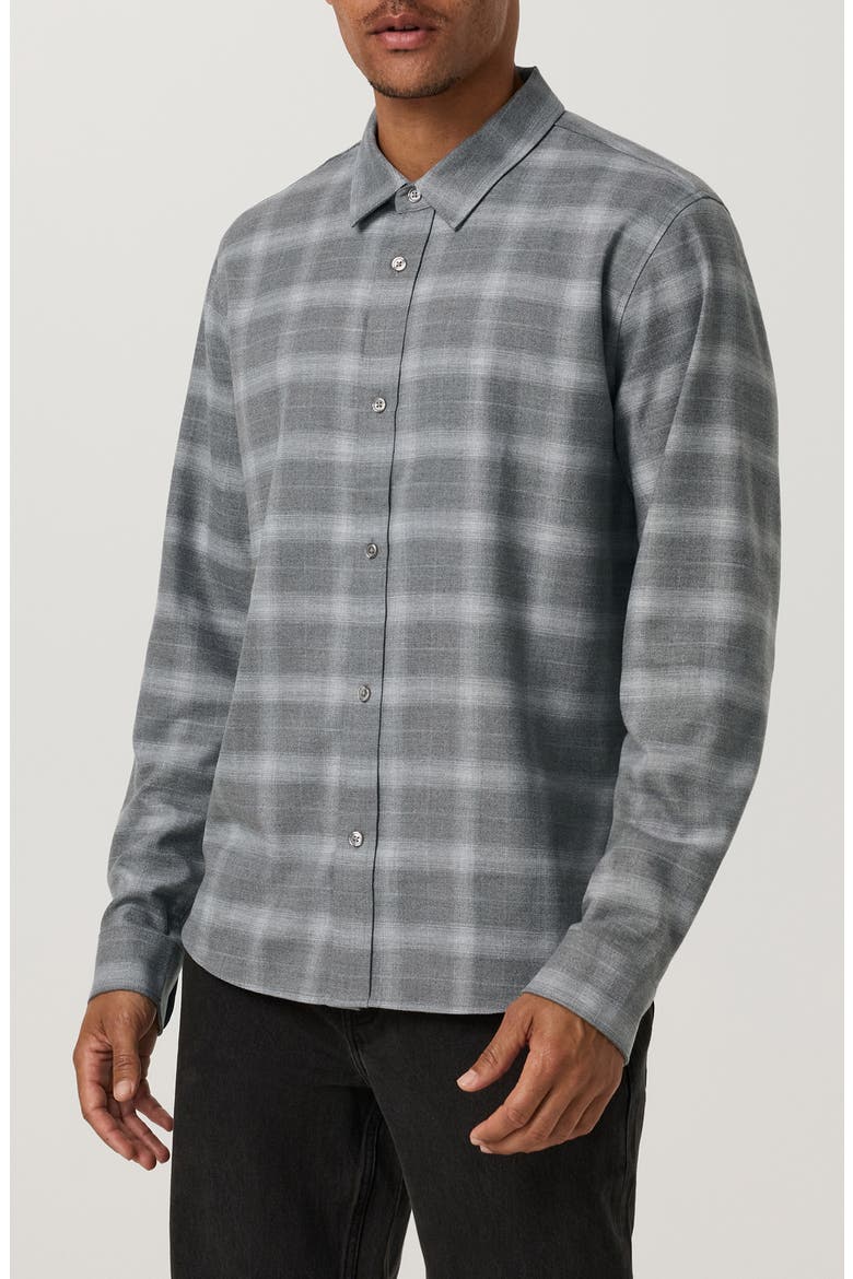 Long Sleeve Midweight Flannel Shirt, Alternate, color, GREY HEATHER