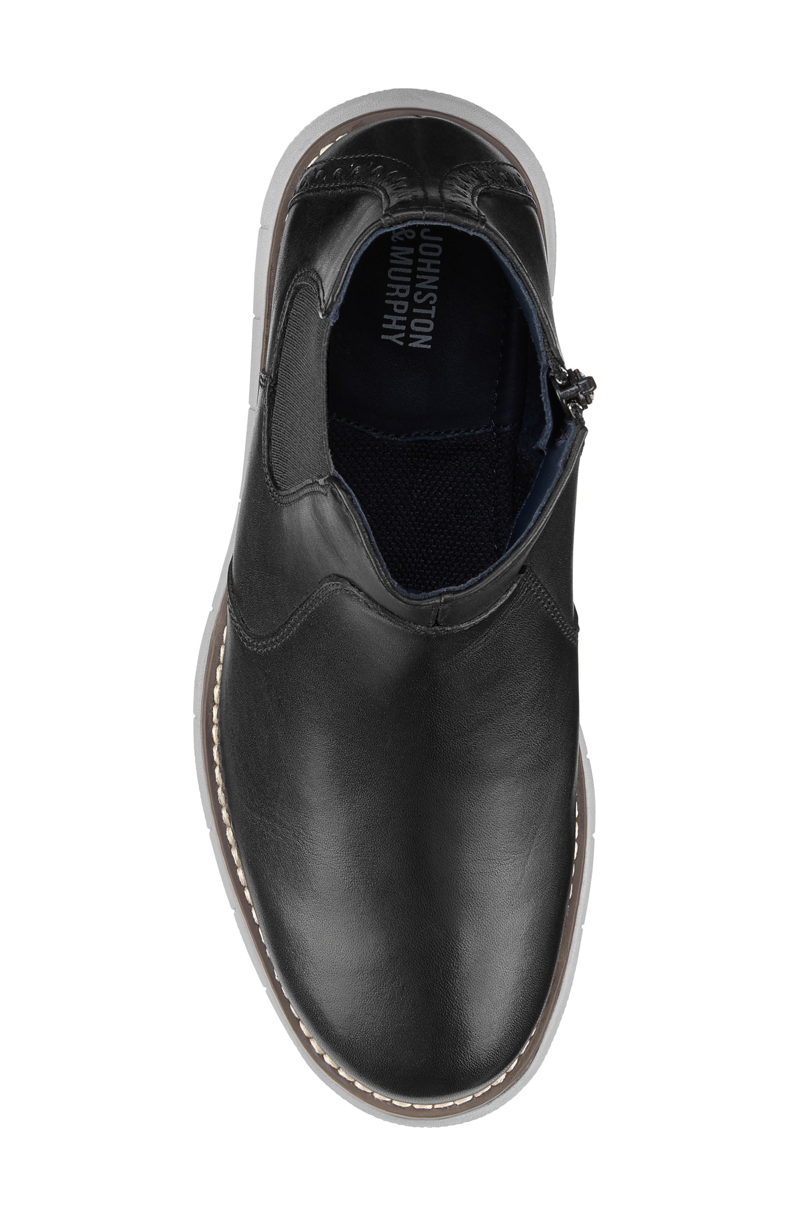 Johnston & Murphy Holden Chelsea Boot, Alternate, color, Black Full Grain