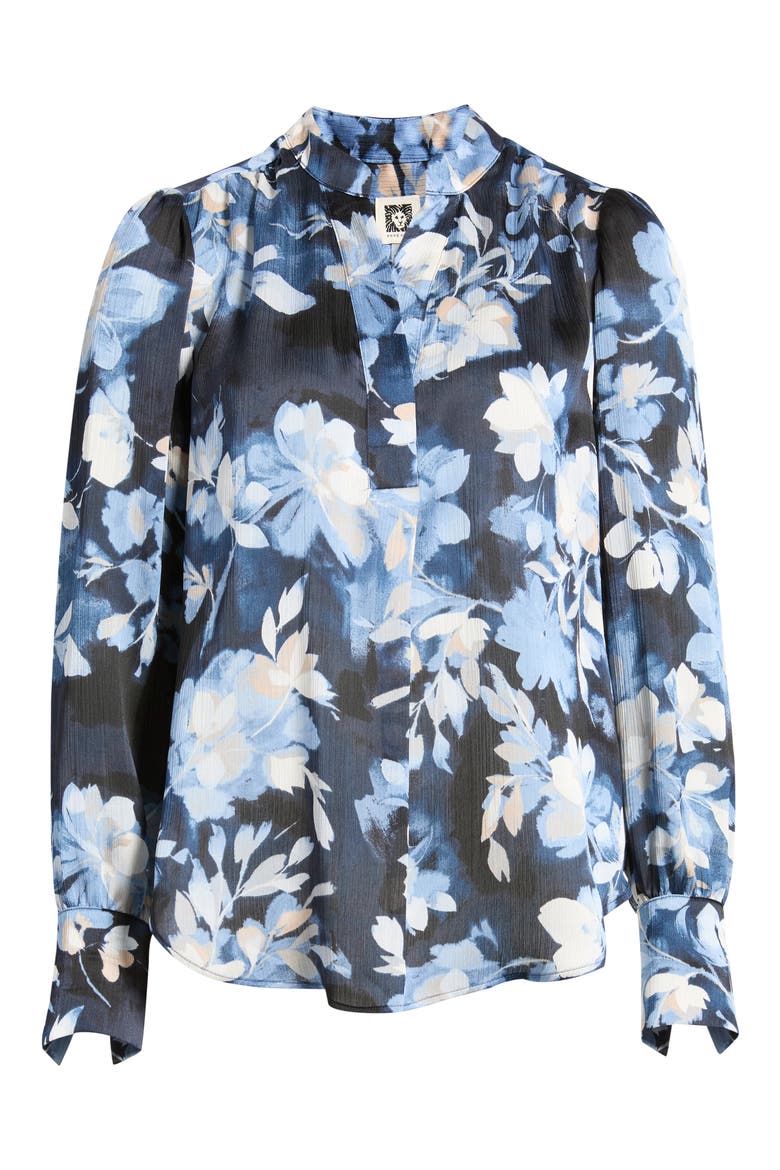 Floral Print Top, Alternate, color, DUTCH BLUE MULTI