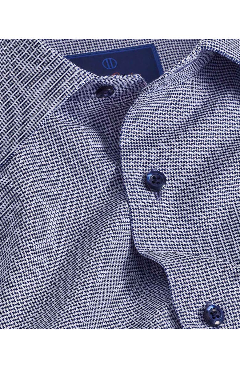 David Donahue Slim Fit Micropattern Cotton Dress Shirt, Alternate, color, Navy