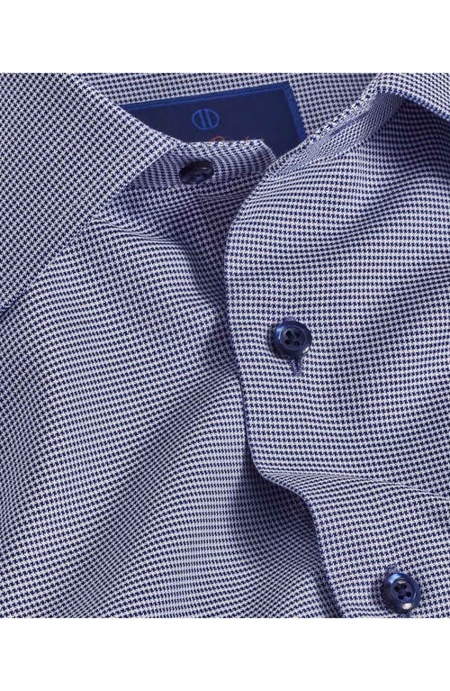 David Donahue Slim Fit Micropattern Cotton Dress Shirt In Navy