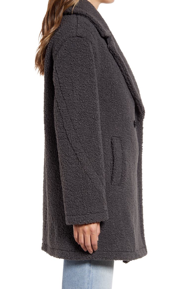 Faux Shearling Teddy Jacket, Alternate, color, CHARCOAL