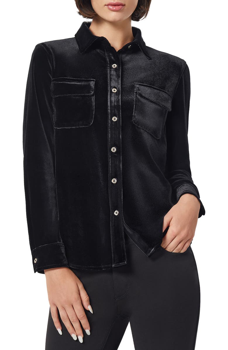 Jones New York Velour Button-Up Shirt, Main, color, 