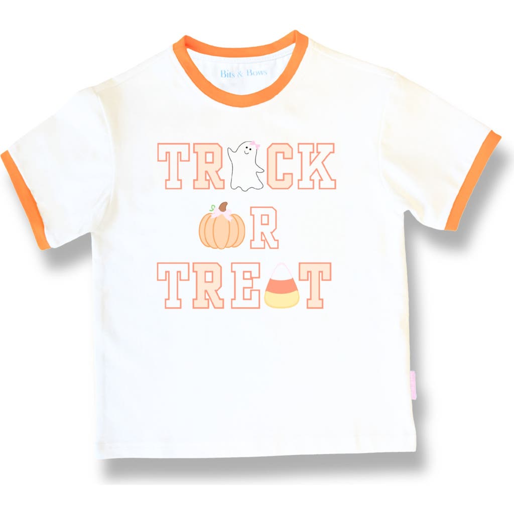 Bits & Bows Trick-or-treat Halloween Bow T-shirt In Multi