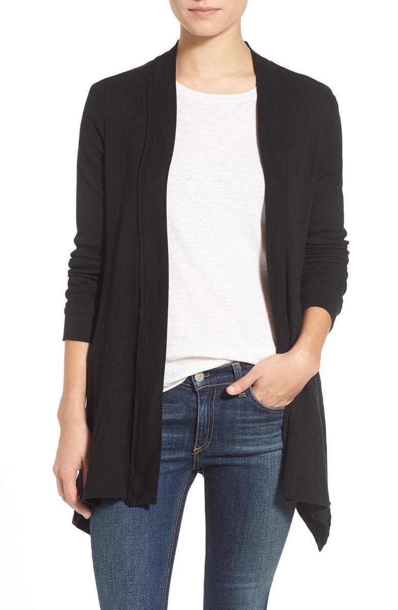Splendid Waffle Knit Open Front Cardigan, Main, color, 