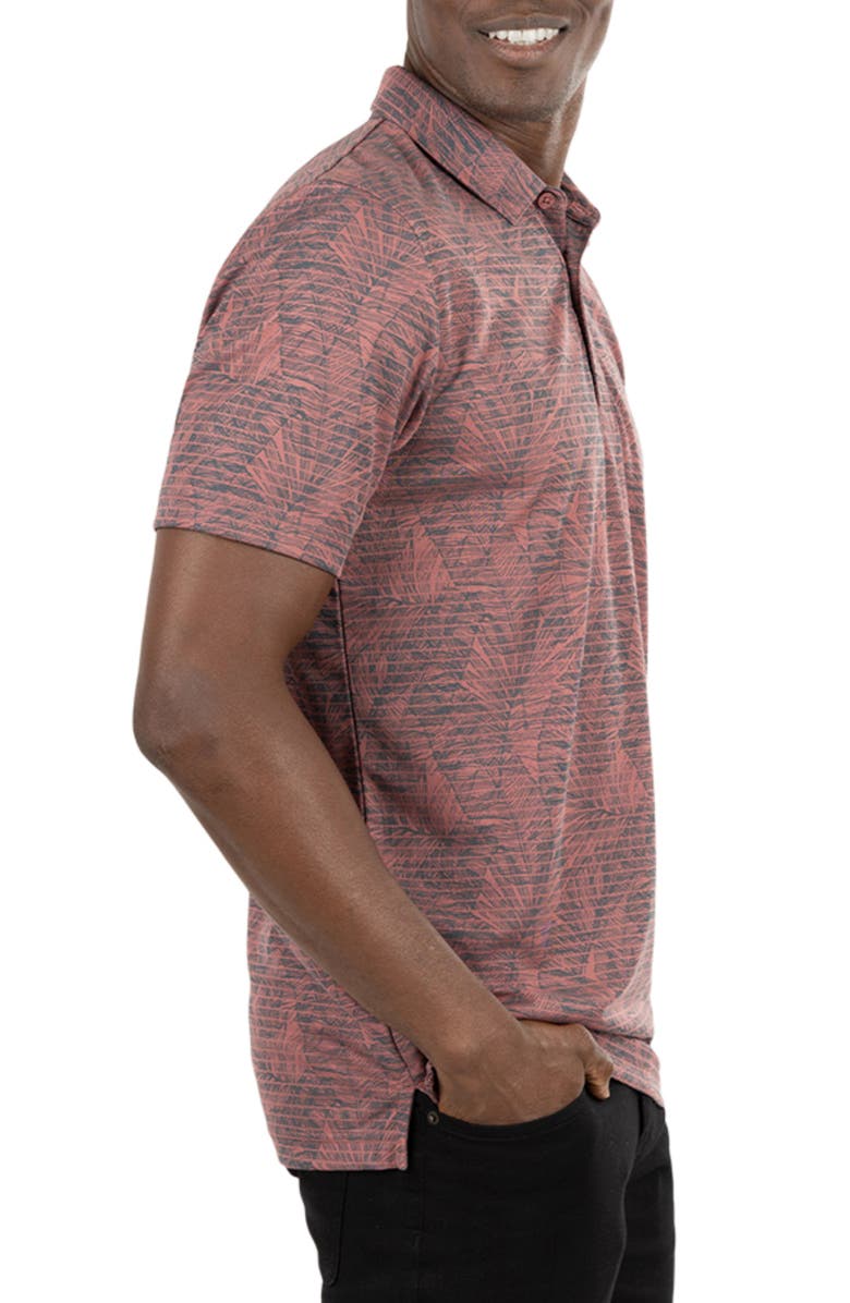 TravisMathew Moonrise Print Long Sleeve Polo, Alternate, color, 