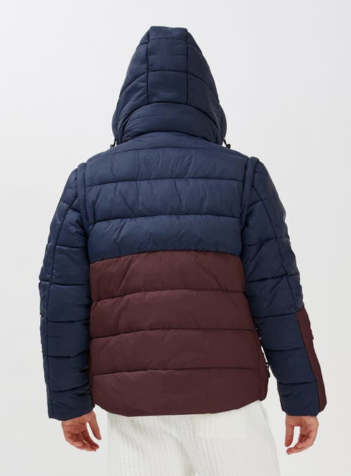 Point Zero Midweight Zip-off Sleeves Puffer In Bordo