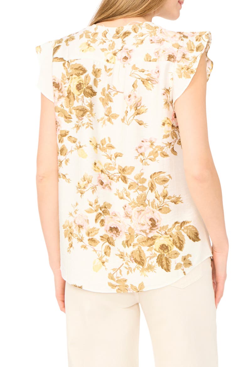 Flutter Sleeve Top, Alternate, color, IVORY/ TWILL
