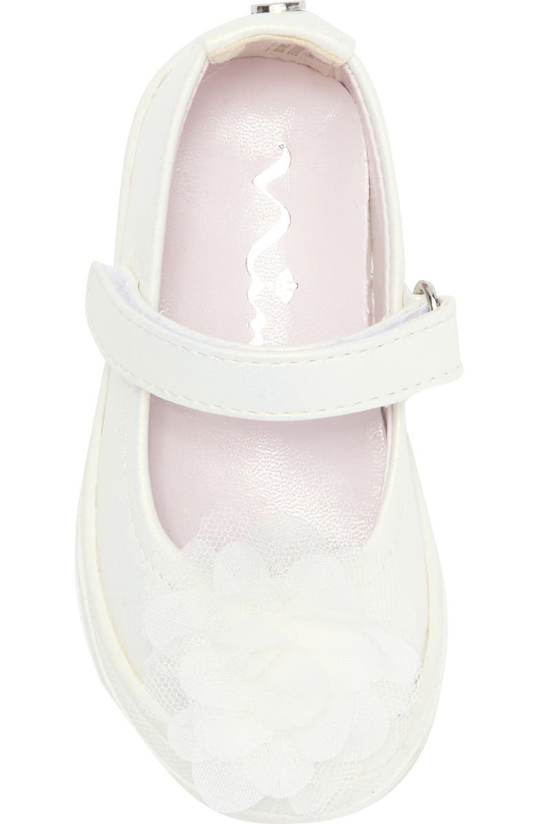 Nina Kids' Ginella Rosette Mary Jane Sneaker, Alternate, color, White