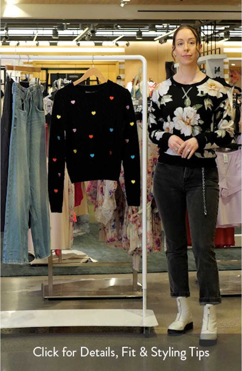 Heart Embroidered Cable Stitch Sweater, sales video thumbnail