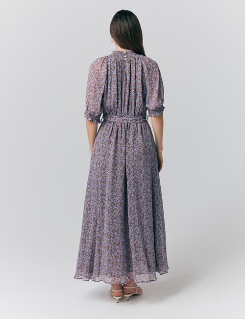 Ghost London Effie Georgette Ditsy Midi Dress In Gray