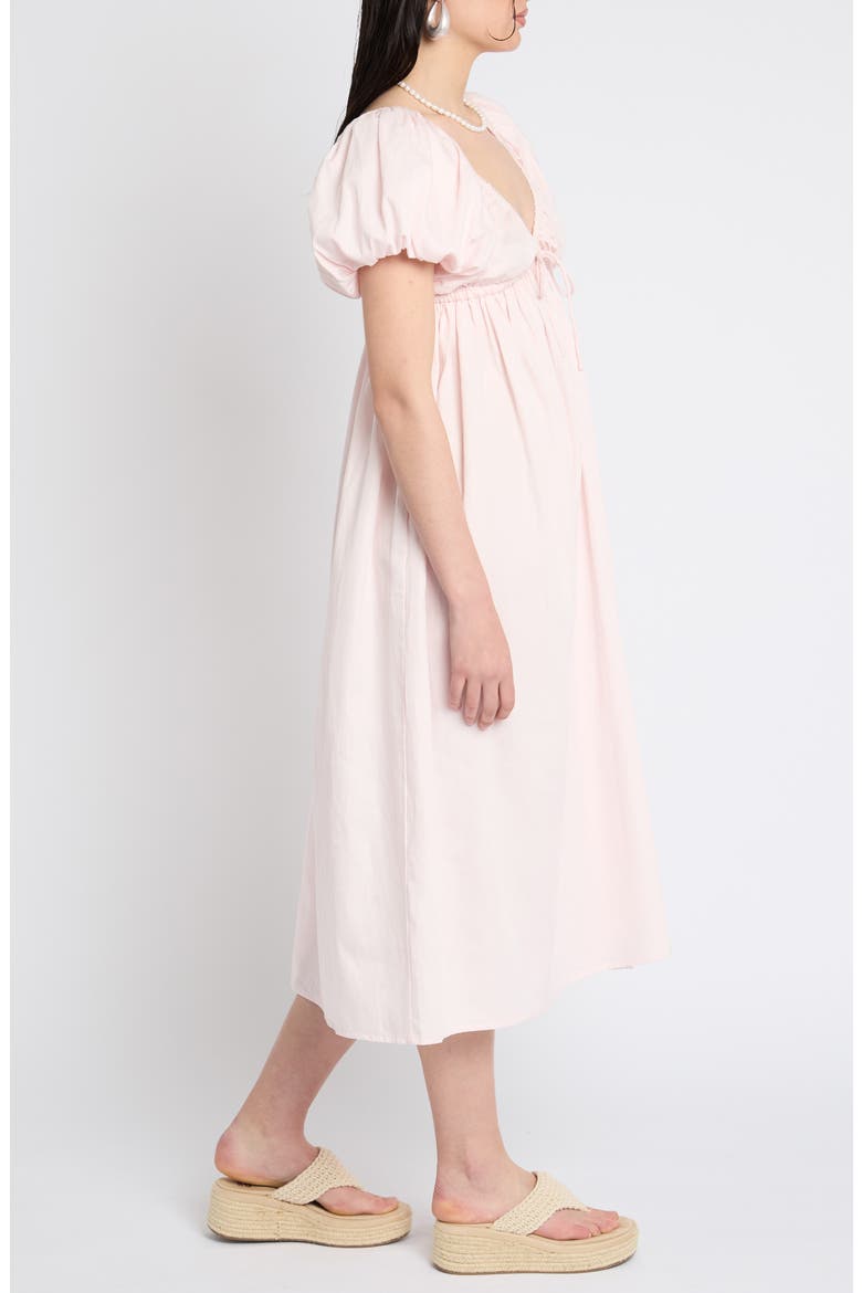 Bubble Sleeve Cotton Maxi Dress, Alternate, color, PASTEL PINK