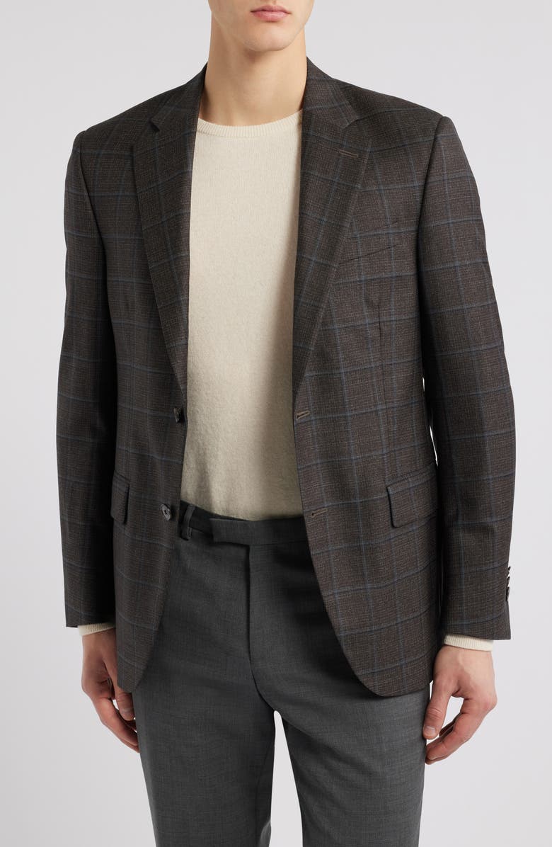 Peter Millar Flynn Classic Fit Windowpane Check Wool Sport Coat, Main, color, 