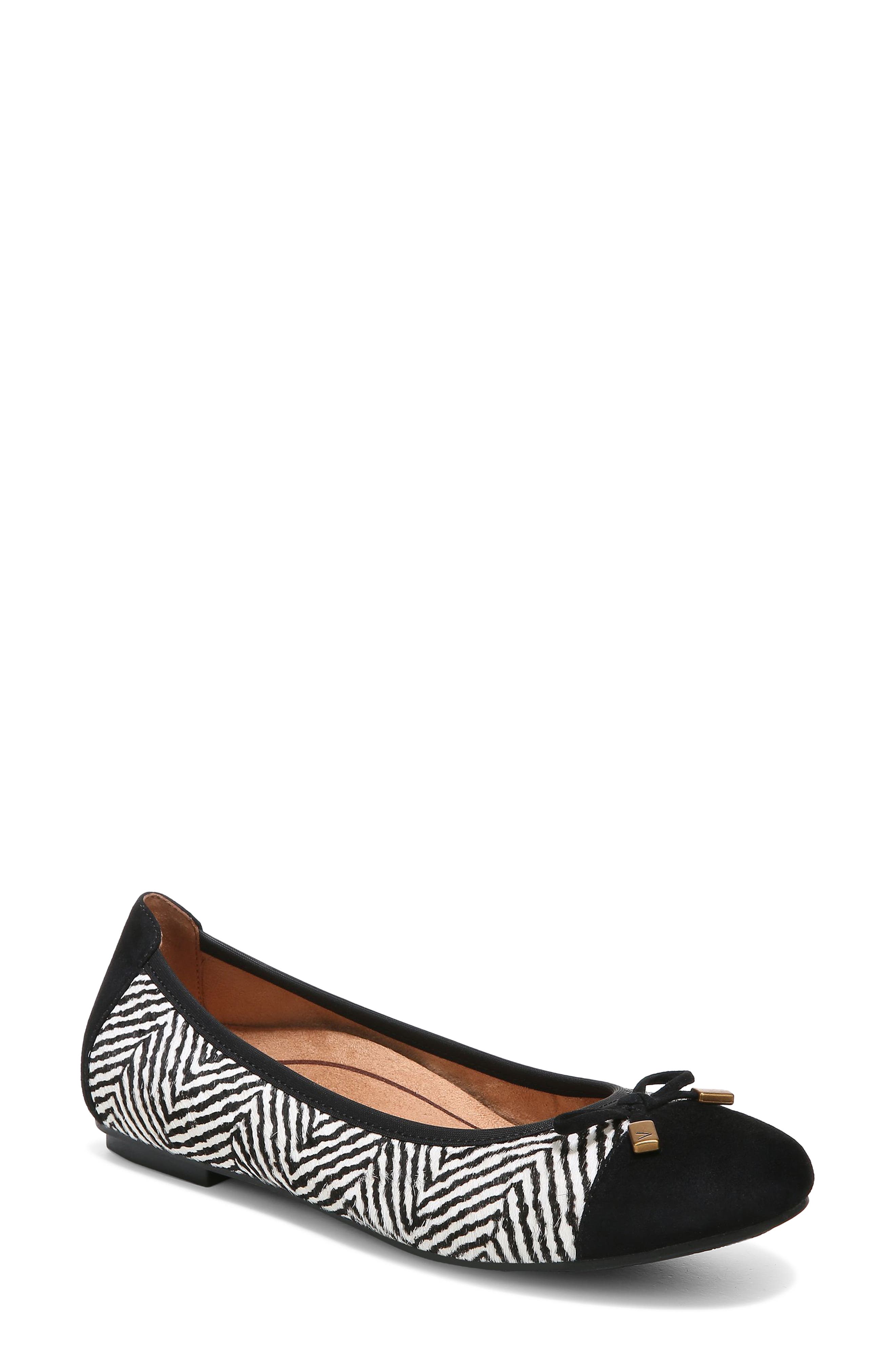 Vionic Minna Faux Calf Hair Flat, Main, color, 