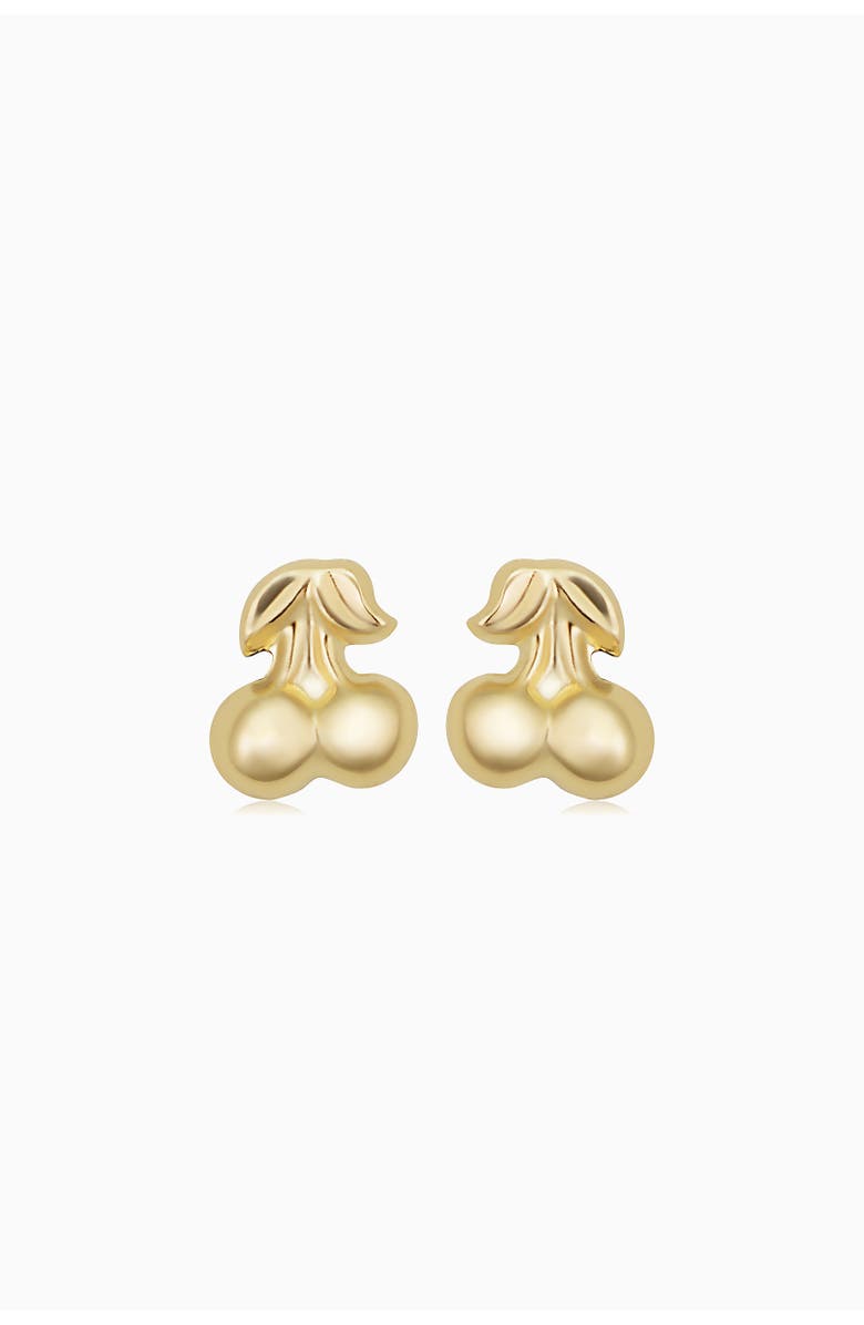 Oradina 14K Yellow Gold Amarena Cherry Studs, Main, color, Yellow Gold