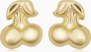 Oradina 14K Yellow Gold Amarena Cherry Studs