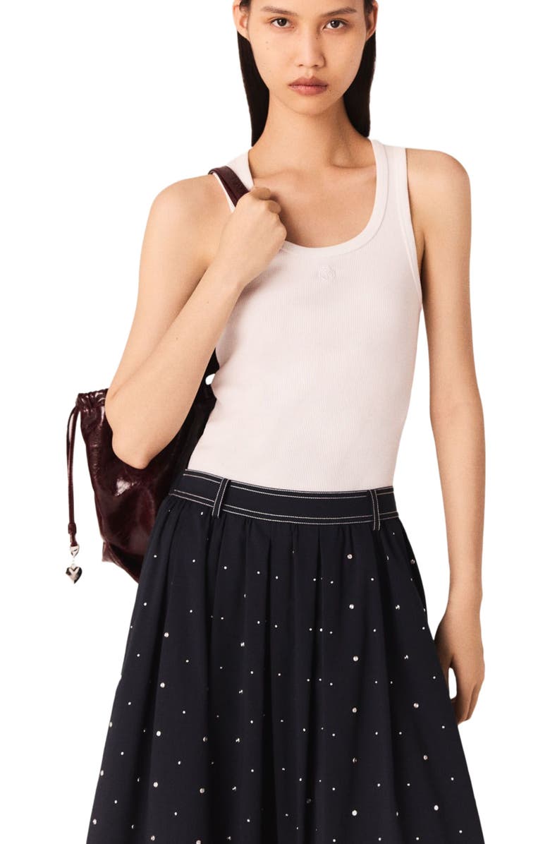 maje Rib knit tank top, Alternate, color, 