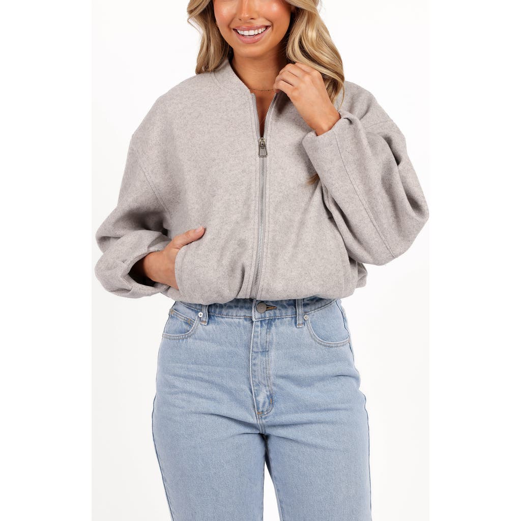 Petal And Pup Petal & Pup Liv Zip-up Knit Jacket In Gray