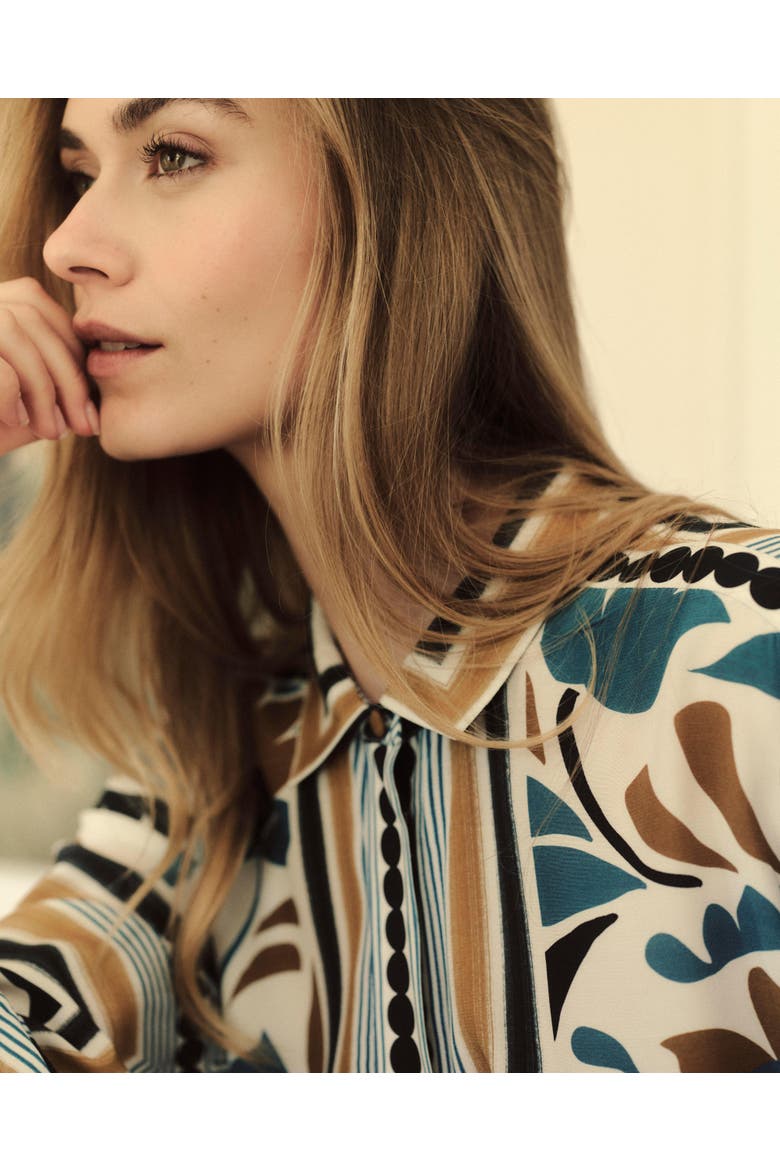 Rowan Printed Midi Shirt Dress, Alternate, color, Stained Glass Floral