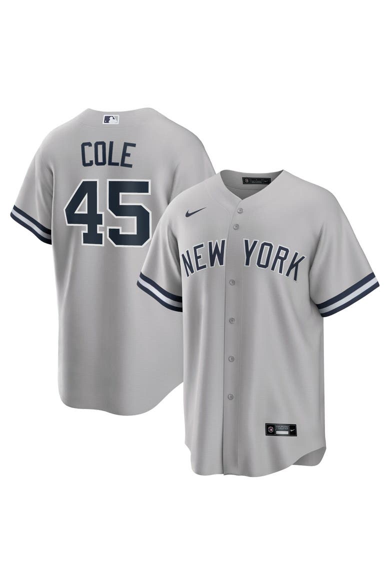 Men's Nike Gerrit Cole Gray New York Yankees Road Replica Player Name Jersey, Alternate, color, Gray
