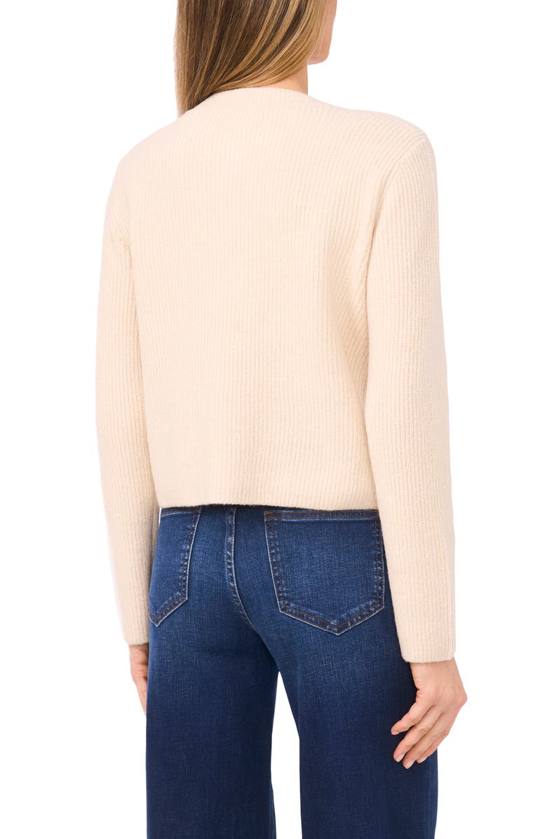 CeCe Rhinestone Heart Pocket Cardigan, Alternate, color, Birch