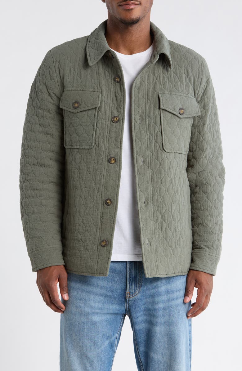 Bagatelle Quilted Shirt Jacket, Main, color, Moss