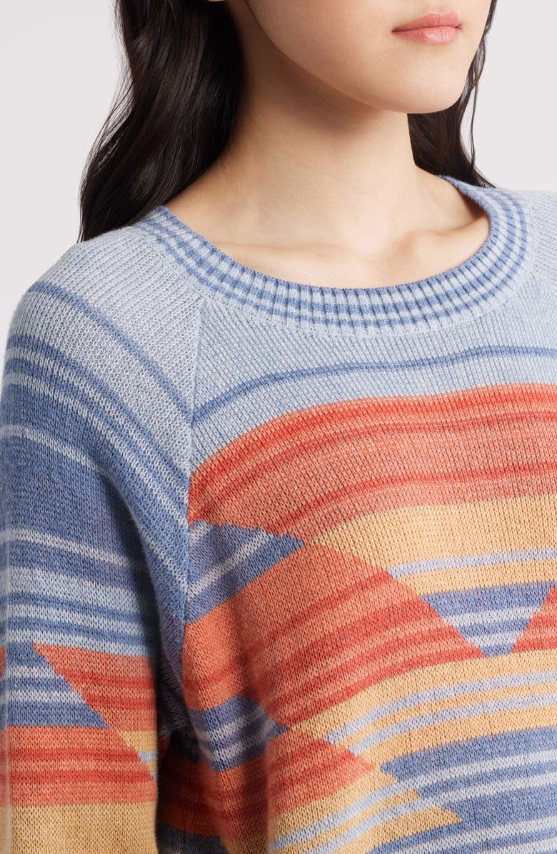 Pendleton Raglan Sleeve Cotton Sweater, Alternate, color, Indigo Rust Heather
