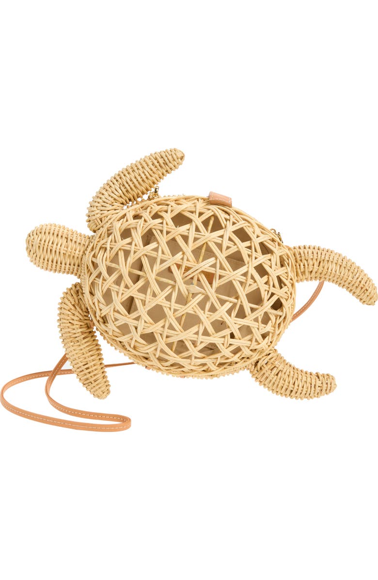 POOLSIDE The Tortoise Rattan Convertible Clutch, Main, color, Natural