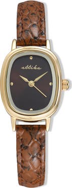Ettika Square Case Leather Strap Watch
