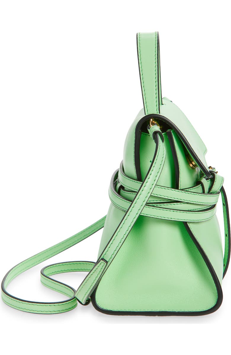 Moschino Small Tie Me Leather Top Handle Bag, Alternate, color, 822 Pistachio