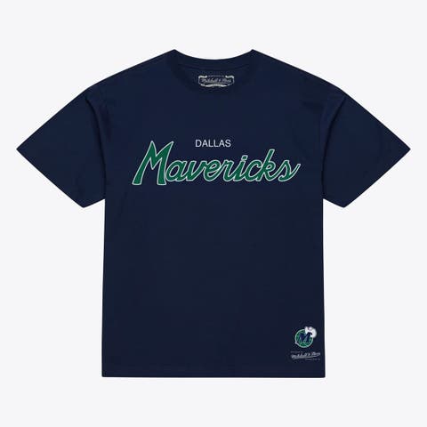 Men's Mitchell & Ness Navy Dallas Mavericks Vintage Wordmark T-Shirt